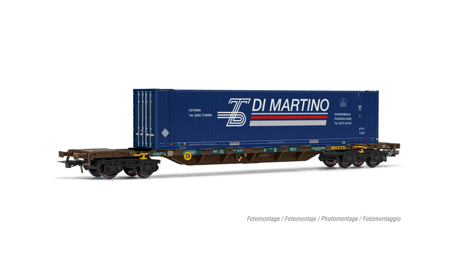 021-HR6576 - H0 - FS CEMAT, 4-achs. Containerwagen Sgnss, beladen mit 45' Container „Trenitalia", Ep. V-VI